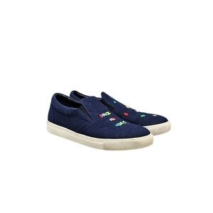 Mira Mikati Women's Size 42/ 11 VGC Allover Icons Letters Blue Patched Sneakers
